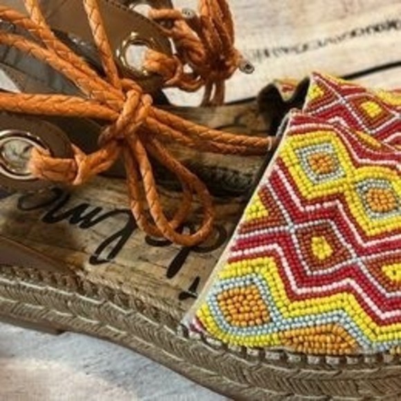 Sam Edelman Neera Beaded Espadrilles Sandals Size 7‎ - Picture 2 of 4